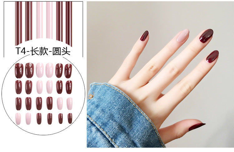 Fashion  nail Internet Celebrity Fake Nail Patch Wear Armor Finished Product Nail Tip Nail Stickers Disassembly Nail Patch Female Removable Nail Stickers T