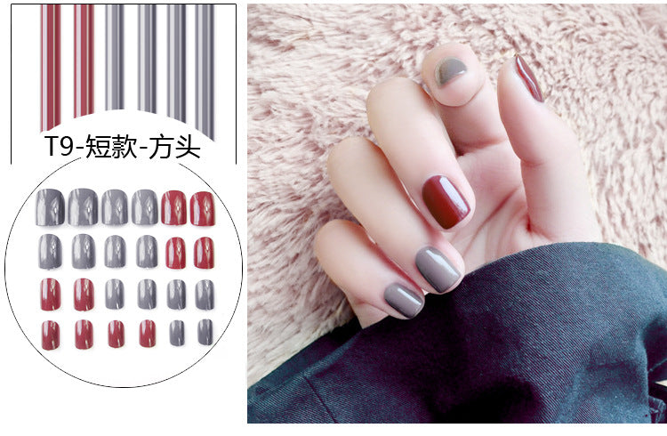Fashion  nail Internet Celebrity Fake Nail Patch Wear Armor Finished Product Nail Tip Nail Stickers Disassembly Nail Patch Female Removable Nail Stickers T