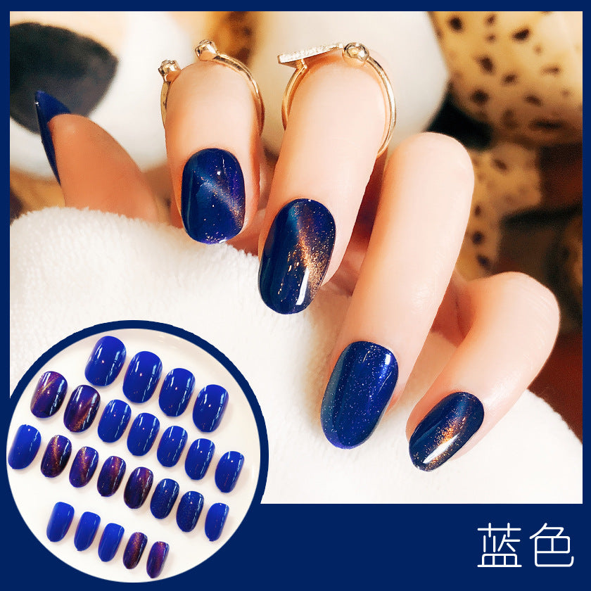 Fashion  nail Tina Finished Nail Beauty Fake Nails Nail Patch Popular Cat Eye Nail Stickers UV Nail L Cat Eye Nail Stickers