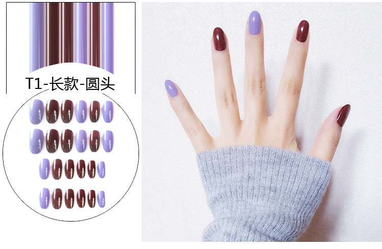 Fashion  nail Internet Celebrity Fake Nail Patch Wear Armor Finished Product Nail Tip Nail Stickers Disassembly Nail Patch Female Removable Nail Stickers T