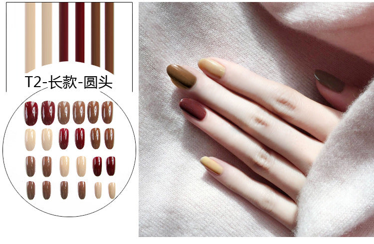 Fashion  nail Internet Celebrity Fake Nail Patch Wear Armor Finished Product Nail Tip Nail Stickers Disassembly Nail Patch Female Removable Nail Stickers T