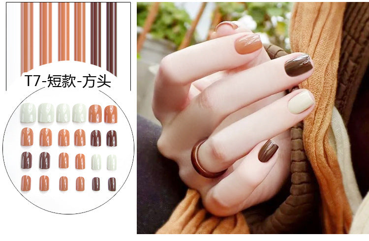 Fashion  nail Internet Celebrity Fake Nail Patch Wear Armor Finished Product Nail Tip Nail Stickers Disassembly Nail Patch Female Removable Nail Stickers T