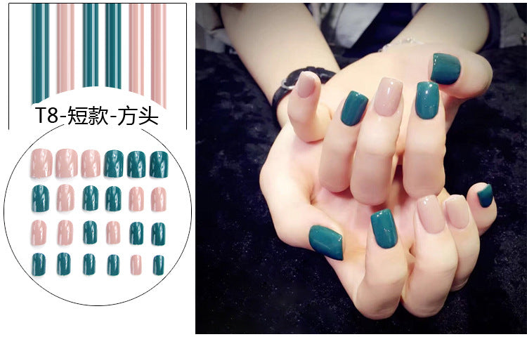 Fashion  nail Internet Celebrity Fake Nail Patch Wear Armor Finished Product Nail Tip Nail Stickers Disassembly Nail Patch Female Removable Nail Stickers T