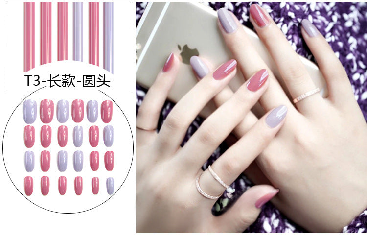 Fashion  nail Internet Celebrity Fake Nail Patch Wear Armor Finished Product Nail Tip Nail Stickers Disassembly Nail Patch Female Removable Nail Stickers T