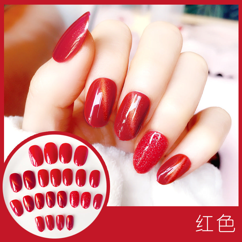 Fashion  nail Tina Finished Nail Beauty Fake Nails Nail Patch Popular Cat Eye Nail Stickers UV Nail L Cat Eye Nail Stickers