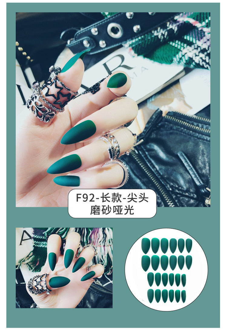 Fashion  nail Internet Celebrity Fake Nail Patch Wear Armor Finished Product Nail Tip Nail Stickers Disassembly Nail Patch Nail Stickers Solid Color Finger