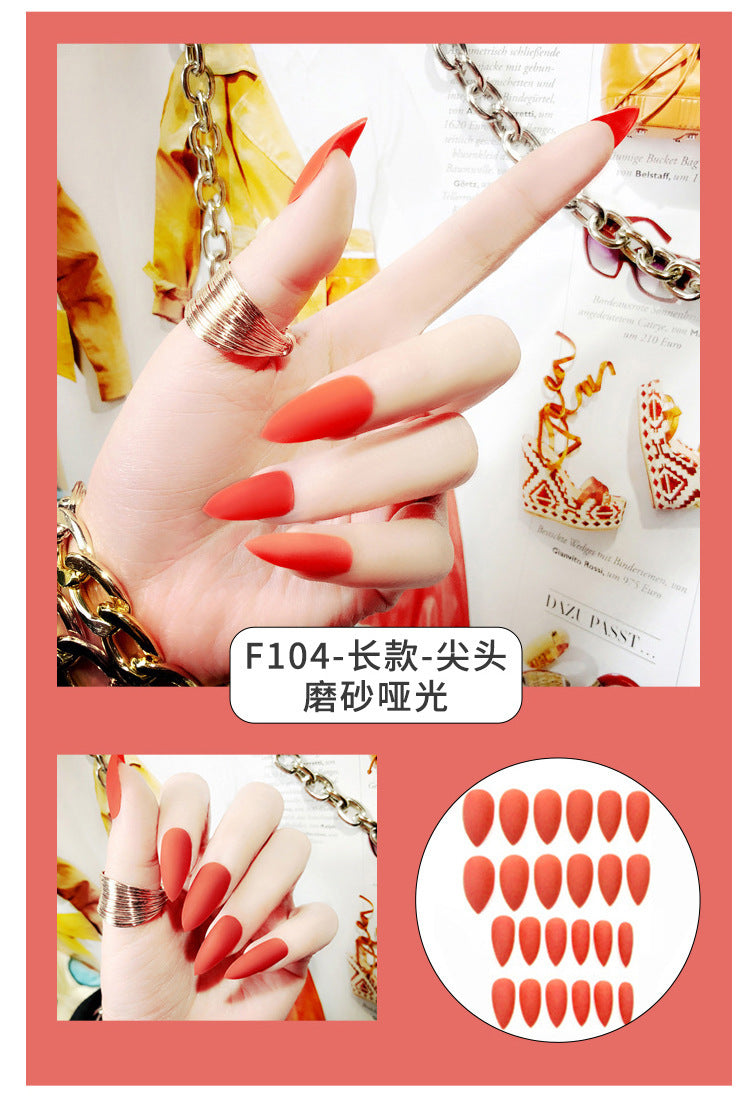 Fashion  nail Internet Celebrity Fake Nail Patch Wear Armor Finished Product Nail Tip Nail Stickers Disassembly Nail Patch Nail Stickers Solid Color Finger