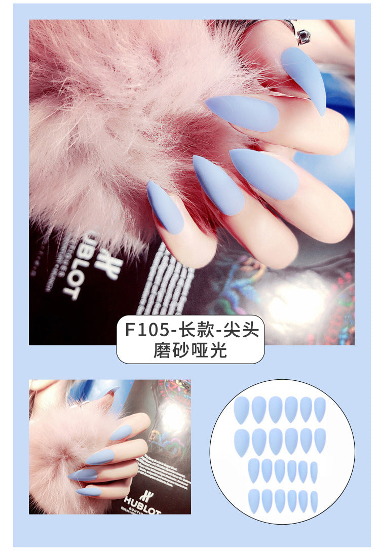 Fashion  nail Internet Celebrity Fake Nail Patch Wear Armor Finished Product Nail Tip Nail Stickers Disassembly Nail Patch Nail Stickers Solid Color Finger