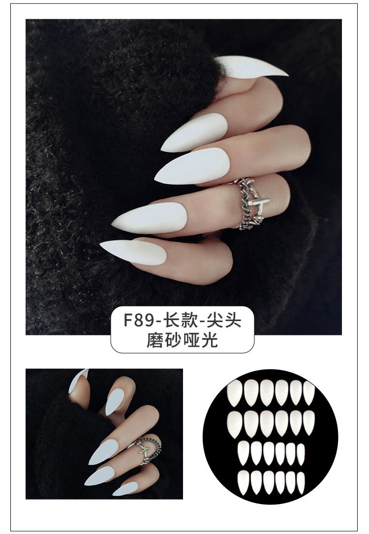Fashion  nail Internet Celebrity Fake Nail Patch Wear Armor Finished Product Nail Tip Nail Stickers Disassembly Nail Patch Nail Stickers Solid Color Finger