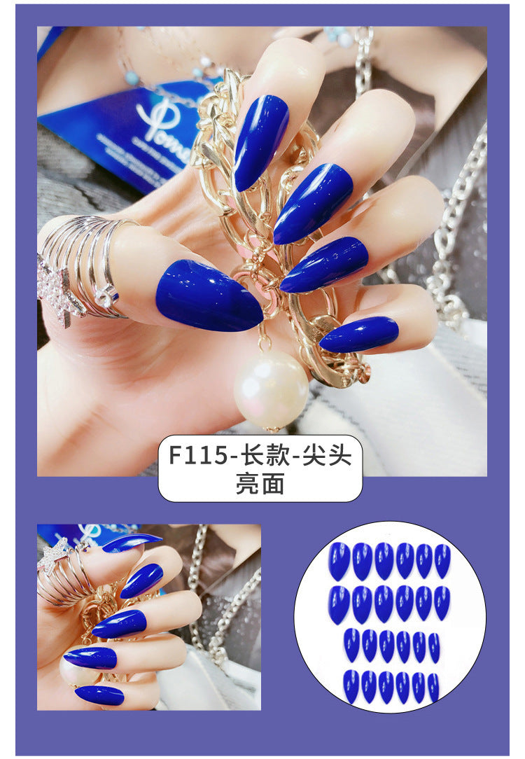 Fashion  nail Internet Celebrity Fake Nail Patch Wear Armor Finished Product Nail Tip Nail Stickers Disassembly Nail Patch Nail Stickers Solid Color Finger