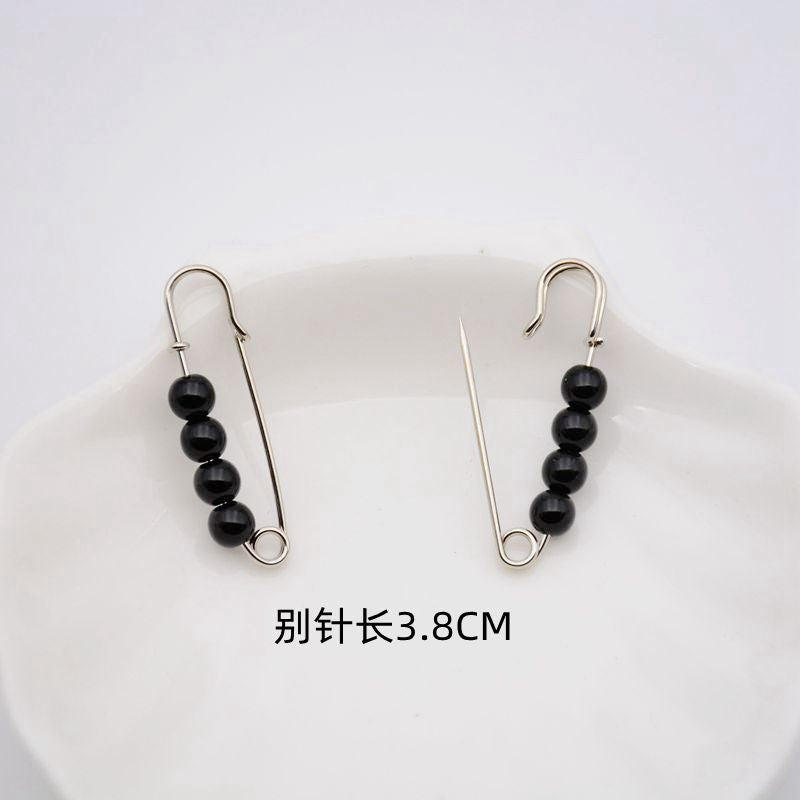 配饰胸针防走光珍珠胸针 女一字高档胸花别针蝴蝶插针丝巾扣 裙口收腰神器