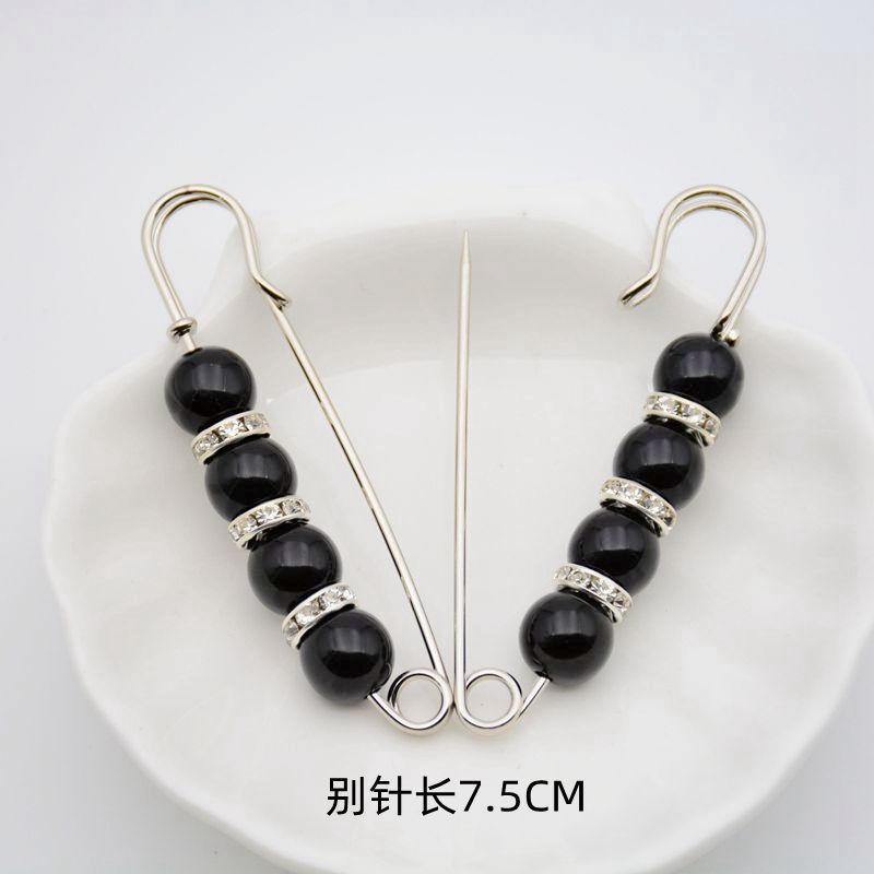 配饰胸针防走光珍珠胸针 女一字高档胸花别针蝴蝶插针丝巾扣 裙口收腰神器