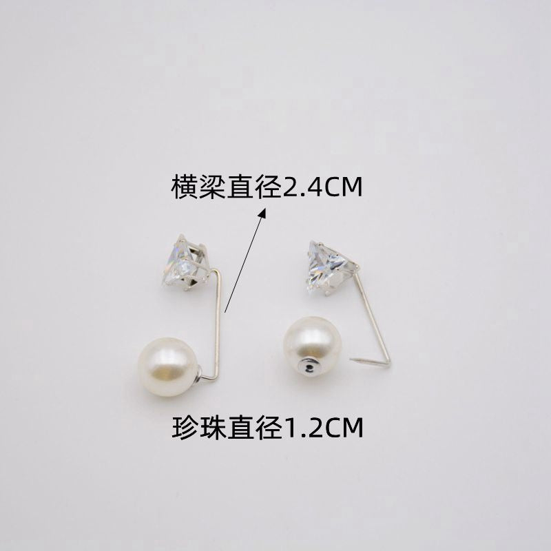 配饰胸针防走光珍珠胸针 女一字高档胸花别针蝴蝶插针丝巾扣 裙口收腰神器