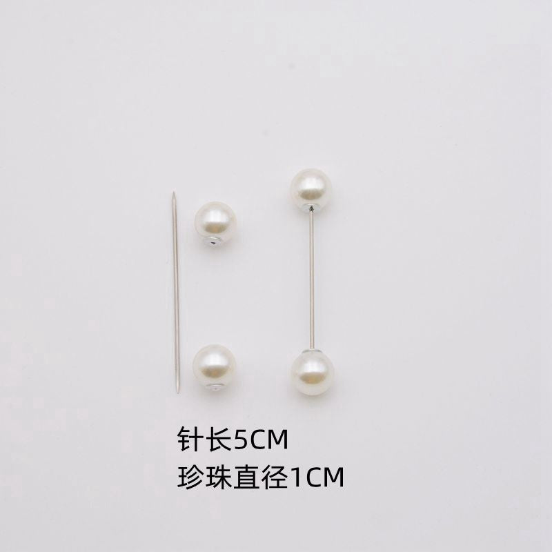 配饰胸针防走光珍珠胸针 女一字高档胸花别针蝴蝶插针丝巾扣 裙口收腰神器