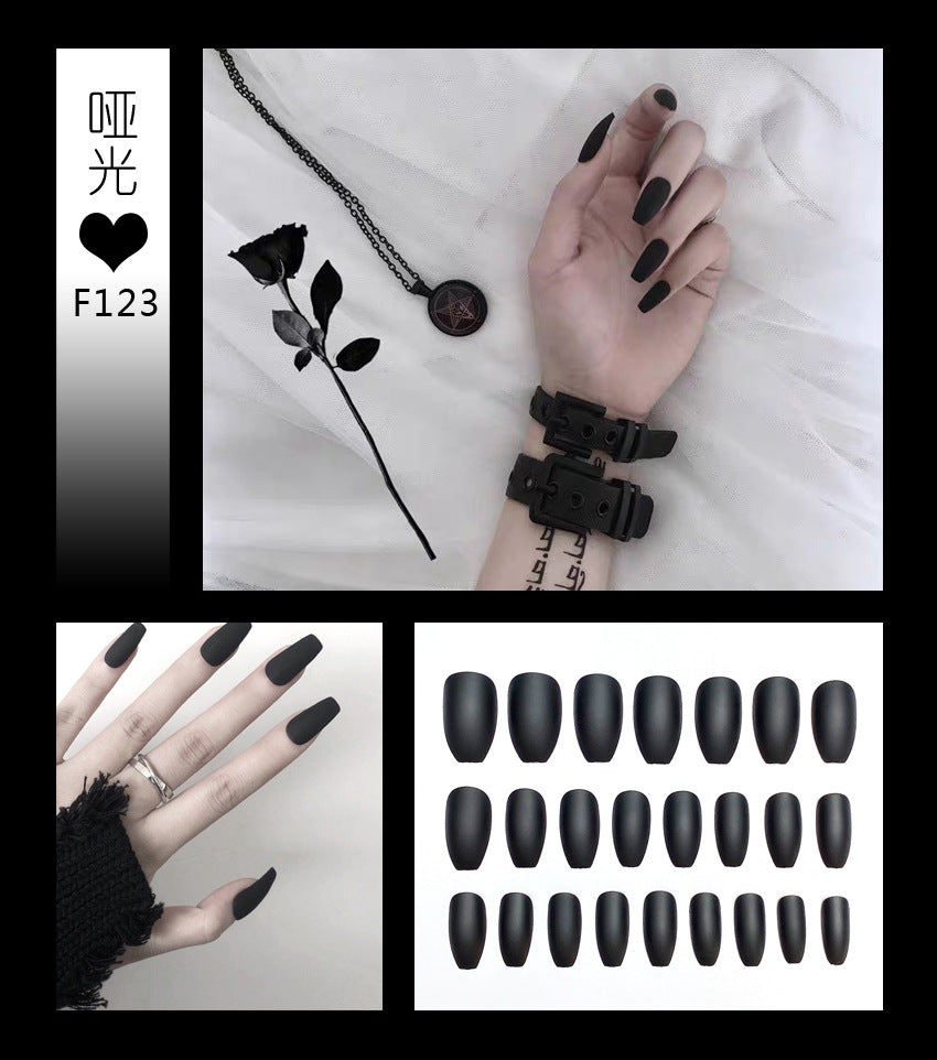 Fashion  nail Tina Manicure Long European and American Wear Manicure Scrub Ballet Fake Nail Tip Finished Product Nail Tip Manicure Implement Collection