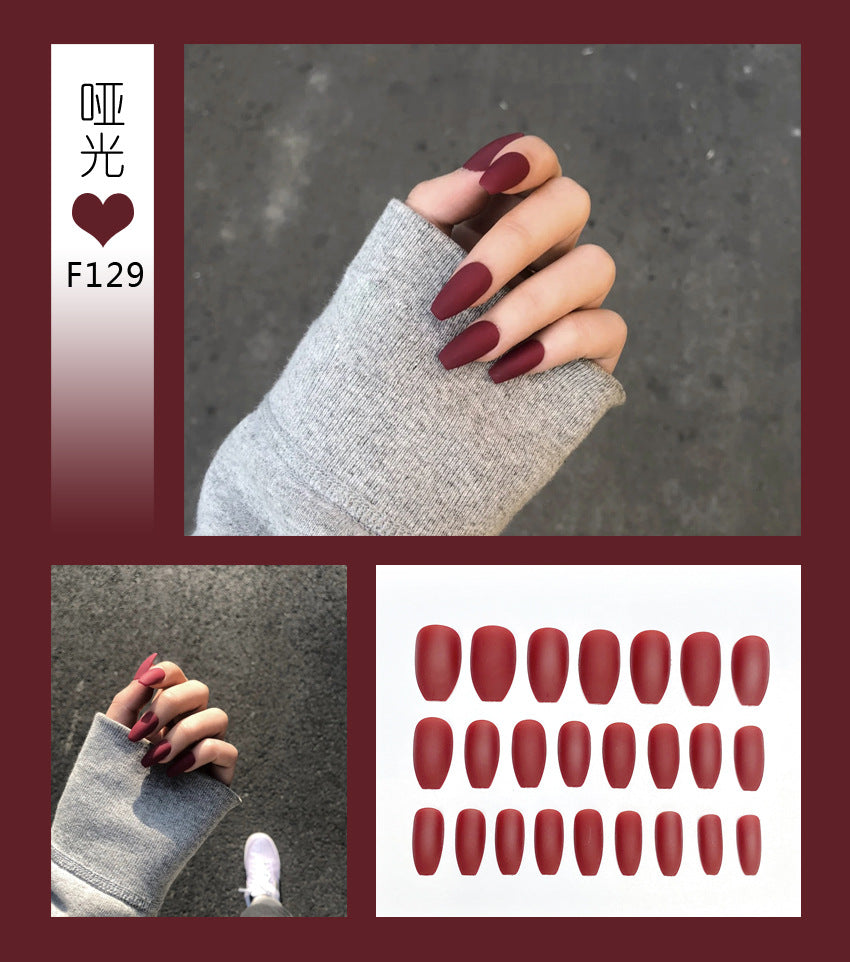 Fashion  nail Tina Manicure Long European and American Wear Manicure Scrub Ballet Fake Nail Tip Finished Product Nail Tip Manicure Implement Collection