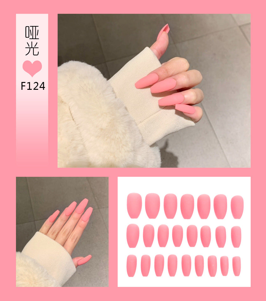 Fashion  nail Tina Manicure Long European and American Wear Manicure Scrub Ballet Fake Nail Tip Finished Product Nail Tip Manicure Implement Collection