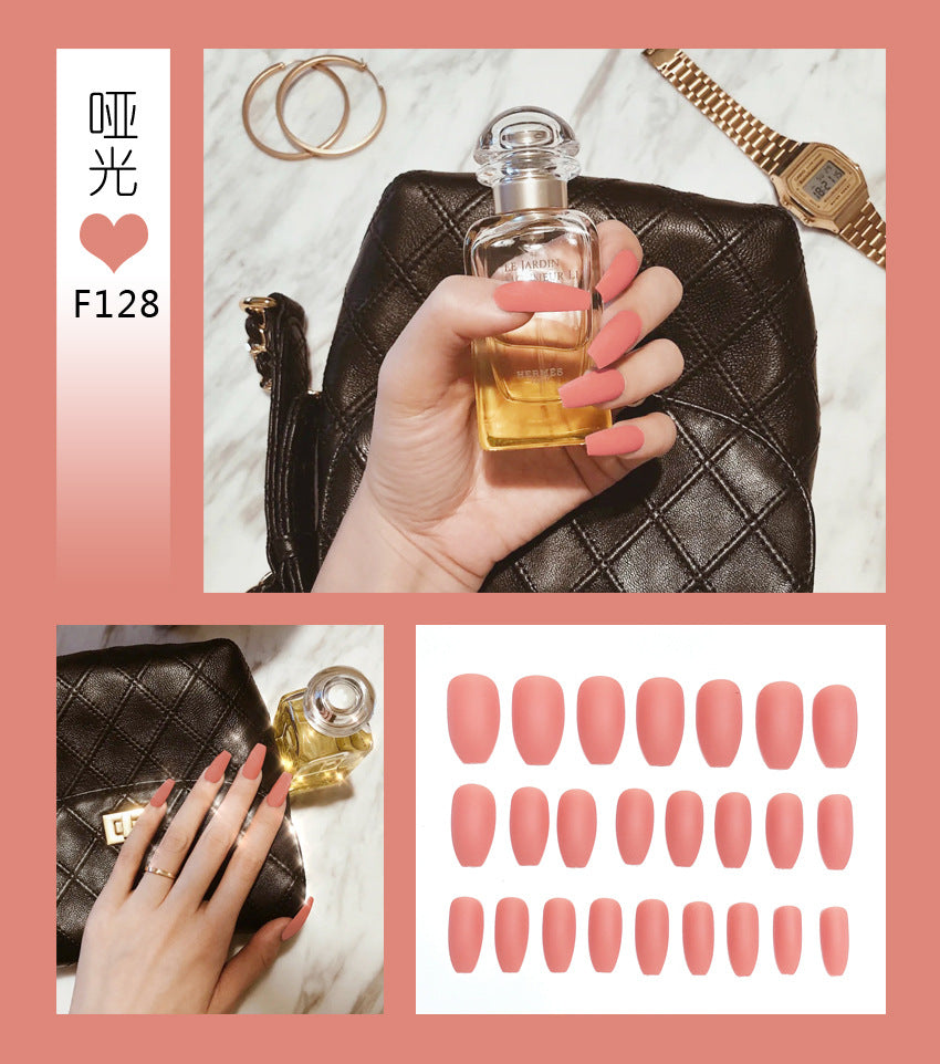 Fashion  nail Tina Manicure Long European and American Wear Manicure Scrub Ballet Fake Nail Tip Finished Product Nail Tip Manicure Implement Collection