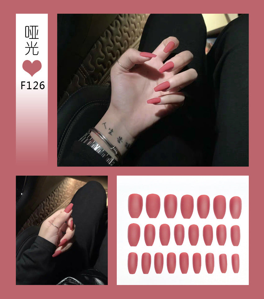 Fashion  nail Tina Manicure Long European and American Wear Manicure Scrub Ballet Fake Nail Tip Finished Product Nail Tip Manicure Implement Collection