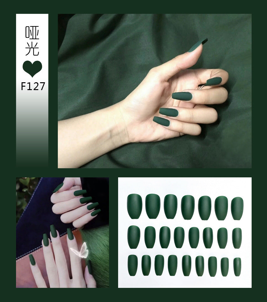 Fashion  nail Tina Manicure Long European and American Wear Manicure Scrub Ballet Fake Nail Tip Finished Product Nail Tip Manicure Implement Collection