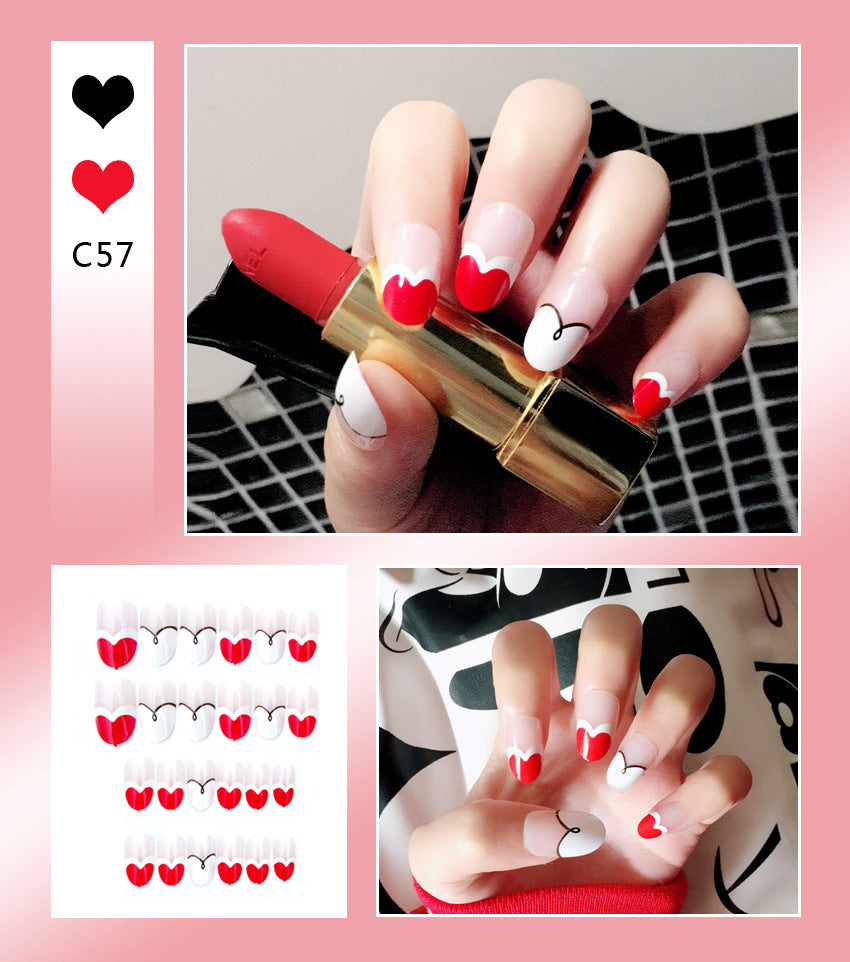 Fashion  nail Tina Finished Nail Beauty Nail Patch 24 Pieces Fake Finger Finished Nail Cute Patch Finished Product Collection
