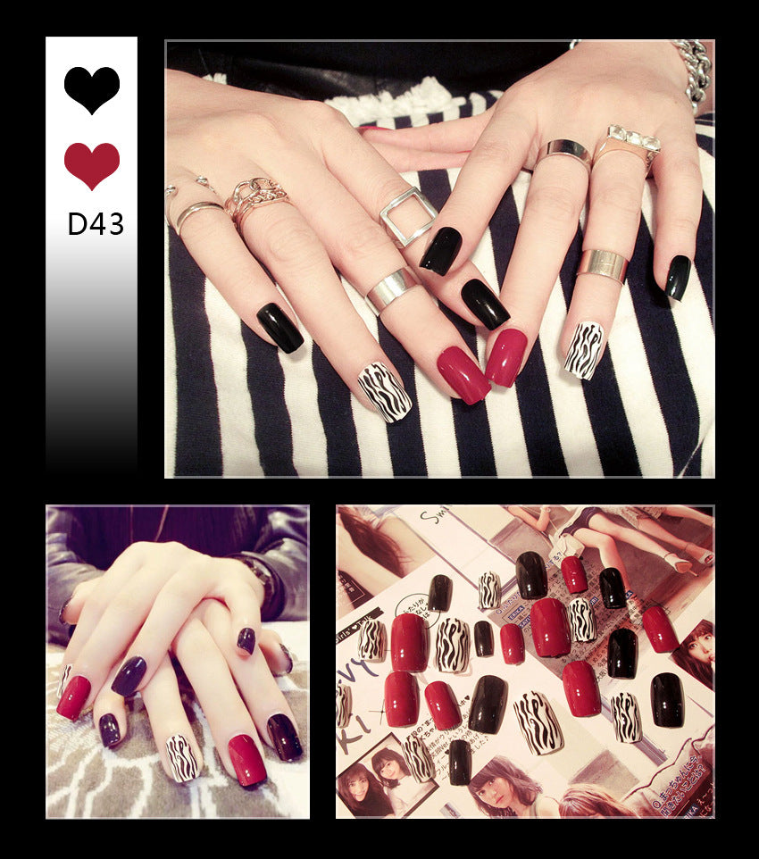 Fashion  nail Tina Finished Nail Beauty Nail Patch 24 Pieces Fake Finger Finished Nail Cute Patch Finished Product Collection