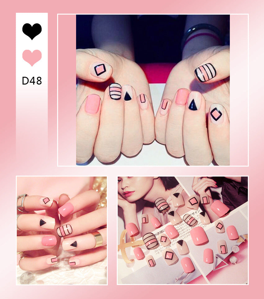 Fashion  nail Tina Finished Nail Beauty Nail Patch 24 Pieces Fake Finger Finished Nail Cute Patch Finished Product Collection