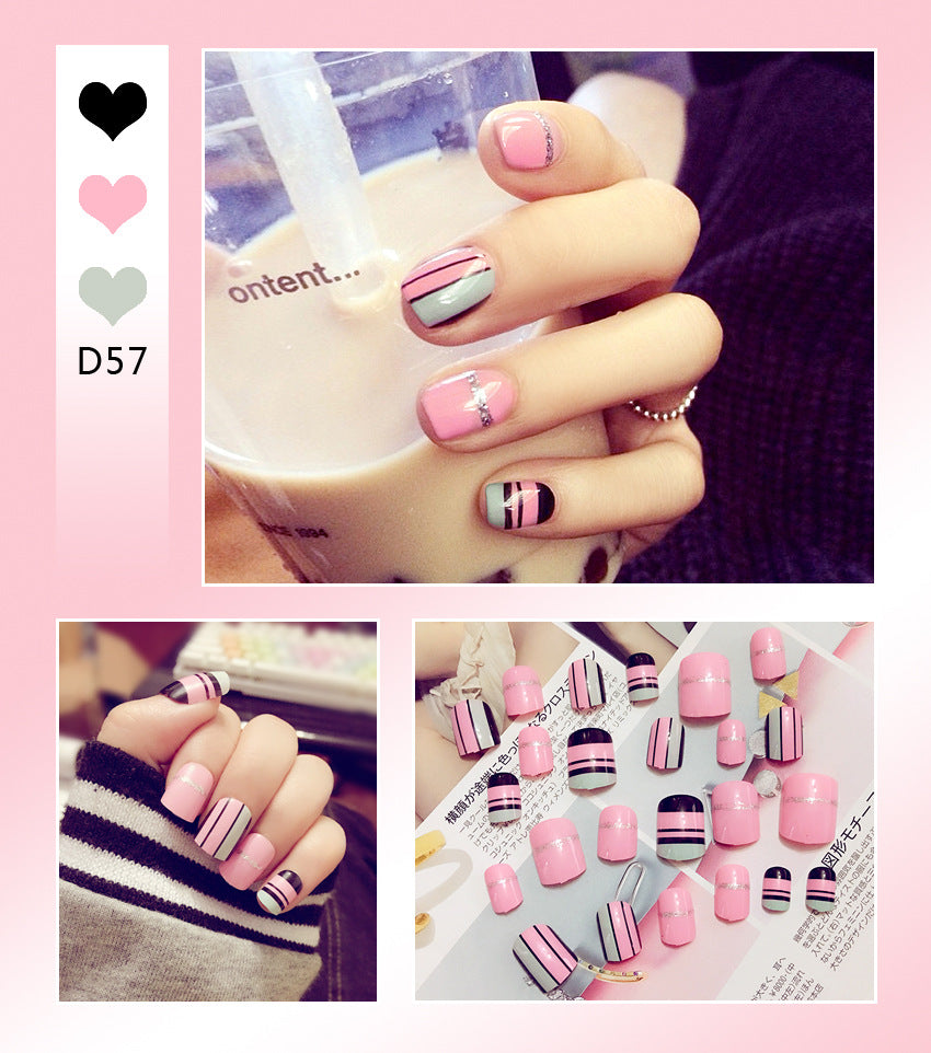 Fashion  nail Tina Finished Nail Beauty Nail Patch 24 Pieces Fake Finger Finished Nail Cute Patch Finished Product Collection