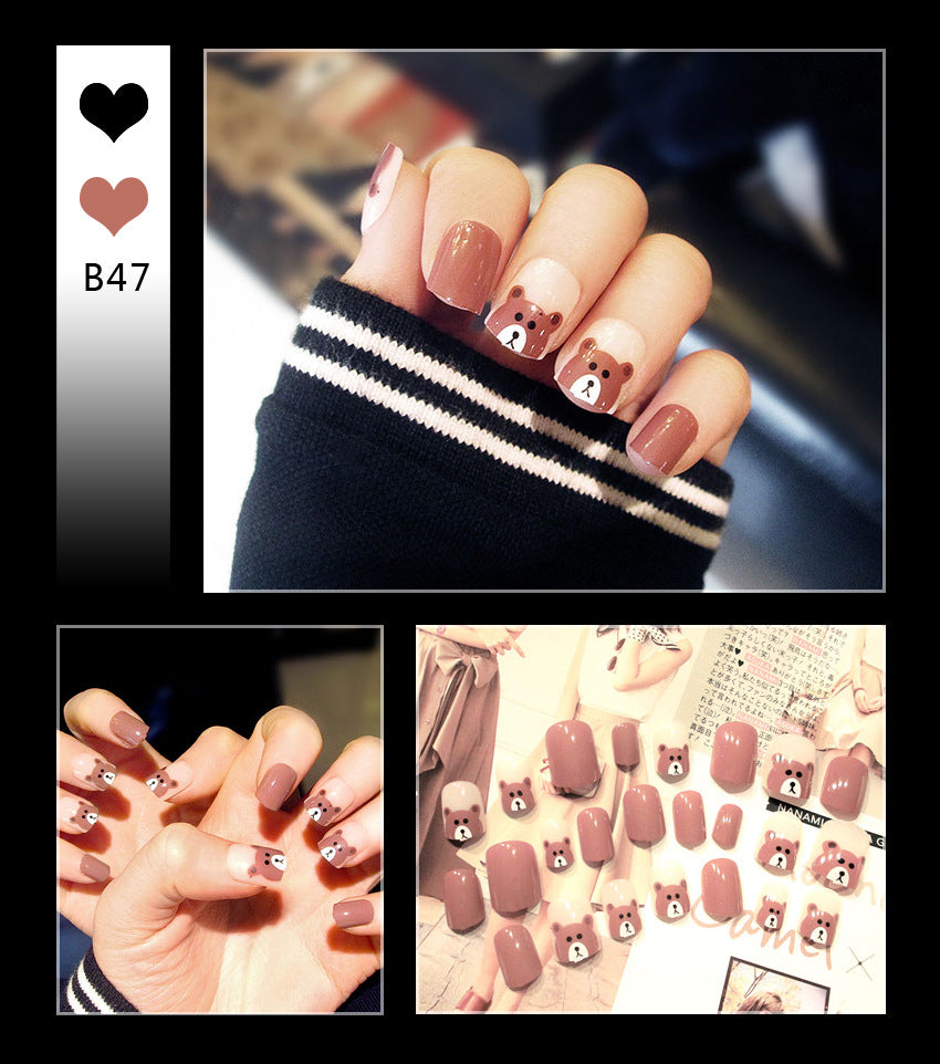 Fashion  nail Tina Finished Nail Beauty Nail Patch 24 Pieces Fake Finger Finished Nail Cute Patch Finished Product Collection