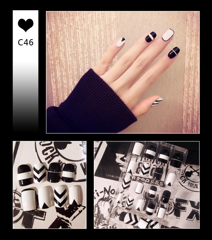 Fashion  nail Tina Finished Nail Beauty Nail Patch 24 Pieces Fake Finger Finished Nail Cute Patch Finished Product Collection