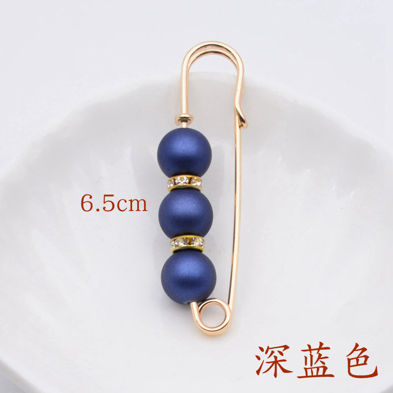 配饰胸针防走光珍珠胸针 女一字高档胸花别针蝴蝶插针丝巾扣 裙口收腰神器