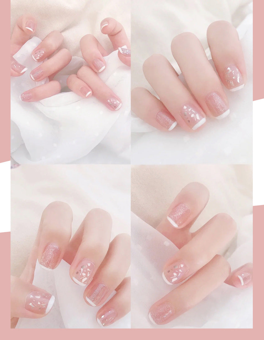 Fashion  nail Short Temperamental French Simplicity Wear Nail Finished Patch Fake Nails Nail Patch Nail Tip S100