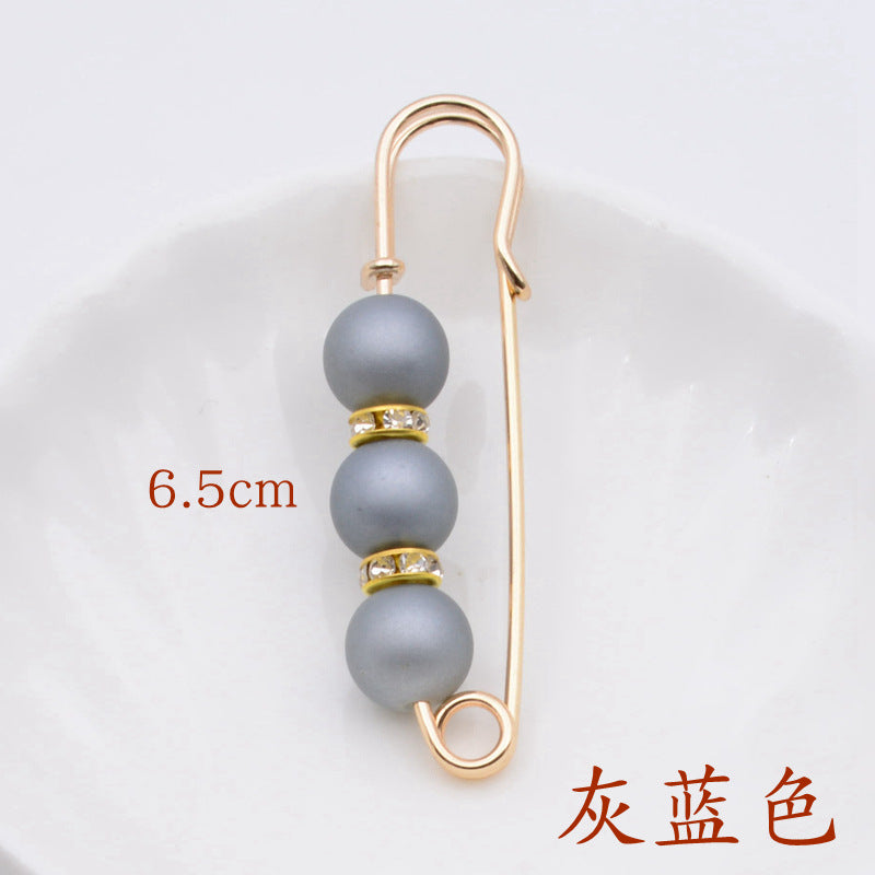 配饰胸针防走光珍珠胸针 女一字高档胸花别针蝴蝶插针丝巾扣 裙口收腰神器