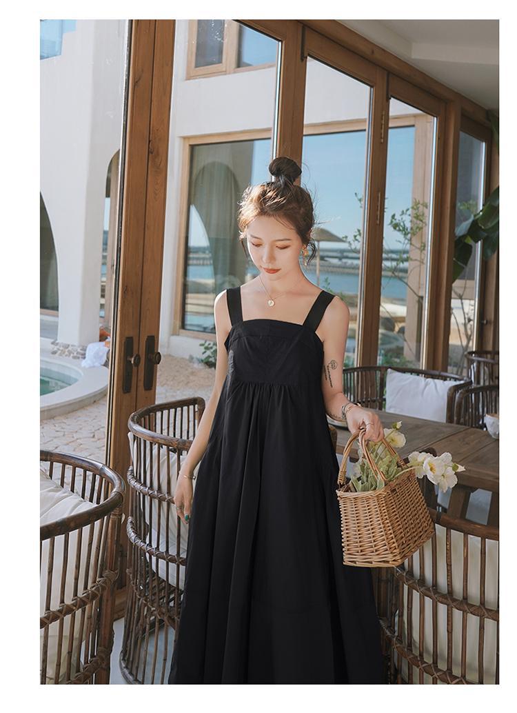 Fashion women's wear Real Shot Design Sense Niche Avocado Green Sling Dress Women's Summer Covering Belly Thin Sanya Vacation Style Dress