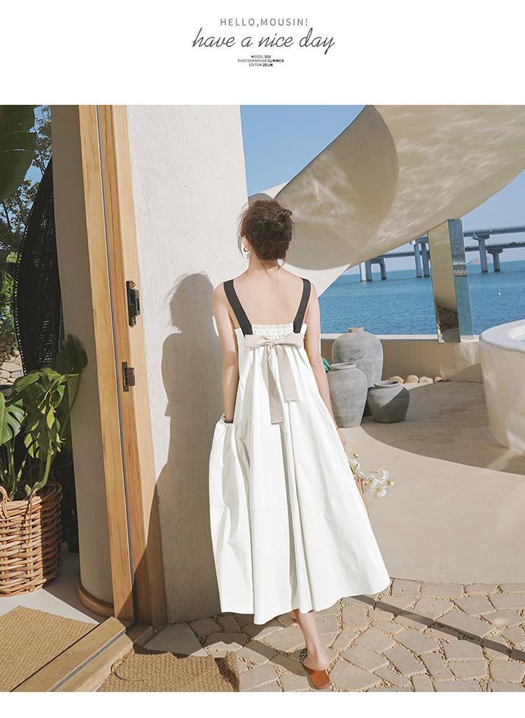 Fashion women's wear Real Shot Design Sense Niche Avocado Green Sling Dress Women's Summer Covering Belly Thin Sanya Vacation Style Dress