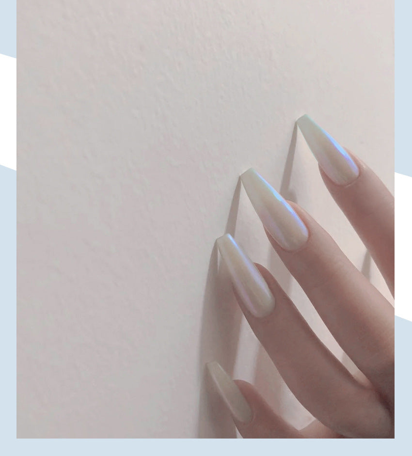 Fashion  nail Tina Manicure Long European and American Ballet Nail Wear Nail Finished Product Nail Stickers Fake Nails Nail Patch Aurora R3