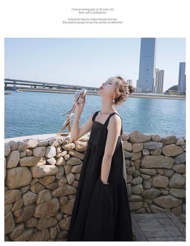 Fashion women's wear Real Shot Design Sense Niche Avocado Green Sling Dress Women's Summer Covering Belly Thin Sanya Vacation Style Dress