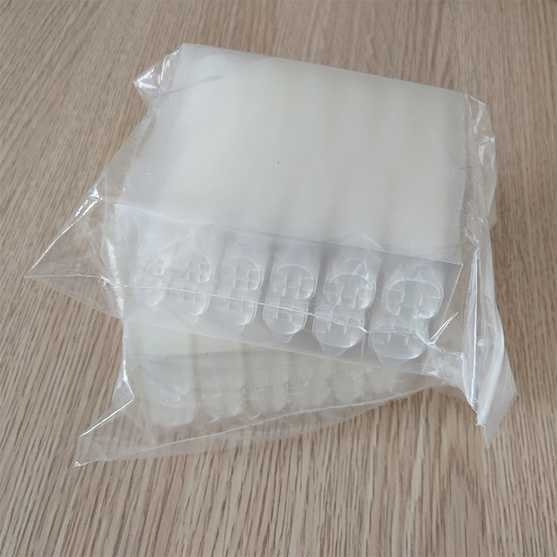 12粒透明粘贴假指甲片美甲工具背胶贴穿戴美甲双面果冻胶