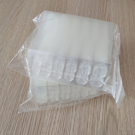 12粒透明粘贴假指甲片美甲工具背胶贴穿戴美甲双面果冻胶