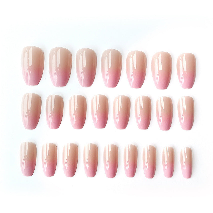 Fashion  nail Tina Manicure Finished Nail Beauty Internet Celebrity Same Ins Gradient Ballet Nail Fake Nails Nail Stickers S88