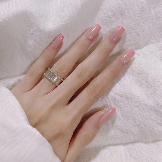 Fashion  nail Tina Manicure Finished Nail Beauty Internet Celebrity Same Ins Gradient Ballet Nail Fake Nails Nail Stickers S88