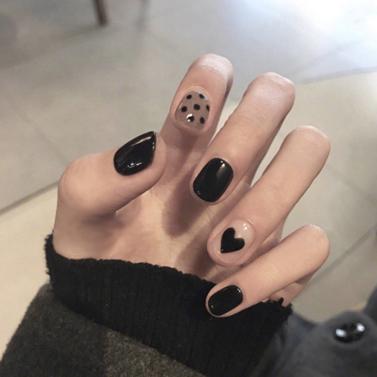 Fashion  nail Finished Nail Beauty Internet Celebrity Same Ins Love Fake Nails Sequins Nail Stickers S64 Wear Nail Patch