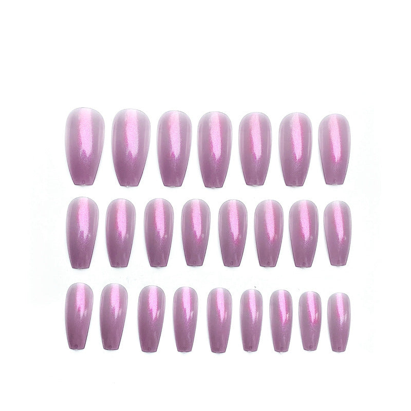 Fashion  nail Tina Manicure Long European and American Ballet Nail Wear Nail Finished Patch Fake Nails Nail Patch Aurora Purple R4