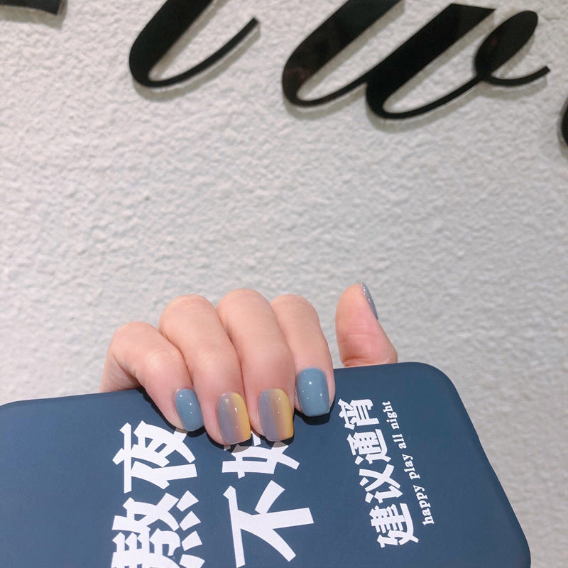 Fashion  nail Manicure Temperament Gradient Simple and Short Wear Nail Finished Patch Fake Nails Nail Patch Nail Tip S99