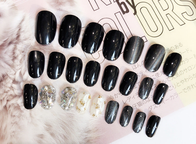 Fashion  nail Nail Tips Finished Product Fake Nails Cat Eye Shell Manicure 24 Pieces Finished Product Good Quality UV Nail L39