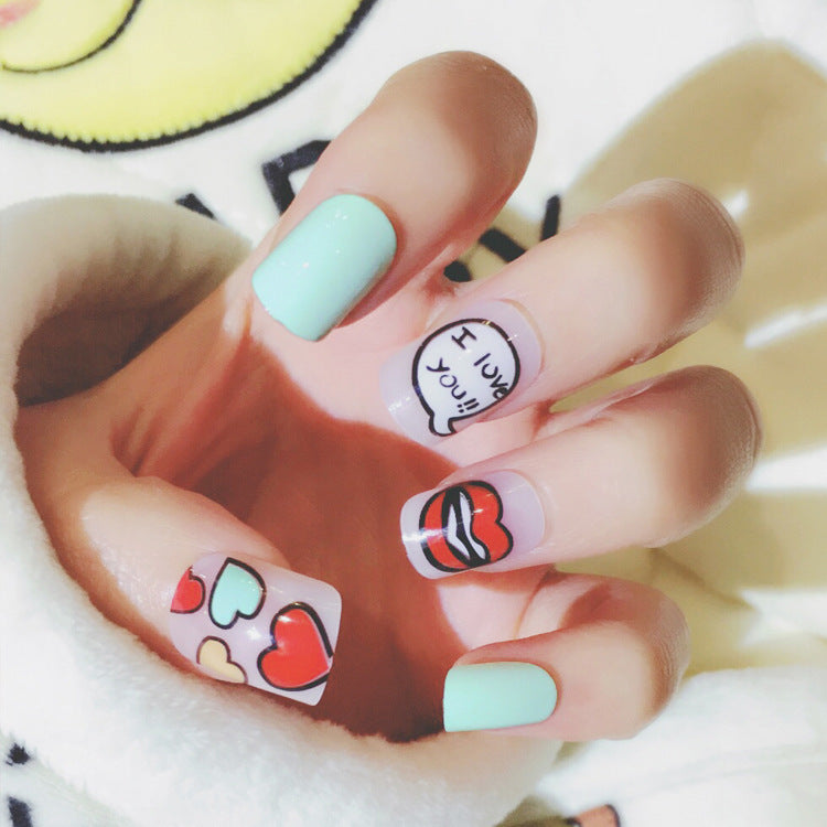 Fashion  nail Wear Finished Nail Beauty Popular Short Fake Nail Patch 24 Pieces Boxed Finished Patch in Stock Collection