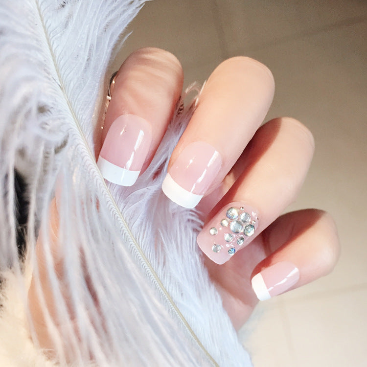 Fashion  nail Finished Manicure 24 Pieces Boxed French Fake Nails Mature Fashion Bride Nail Stickers C64
