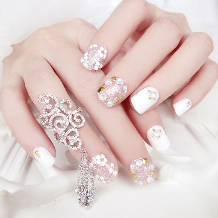 Fashion  nail Finished Nail Beauty Magazine Style Beautiful Bride Fake Nail Patch UV Nail L26