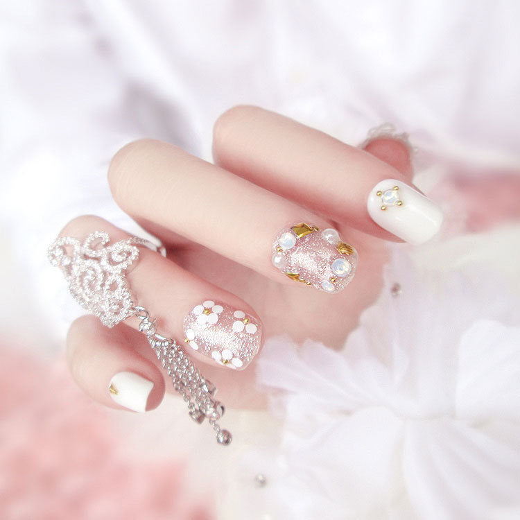 Fashion  nail Finished Nail Beauty Magazine Style Beautiful Bride Fake Nail Patch UV Nail L26