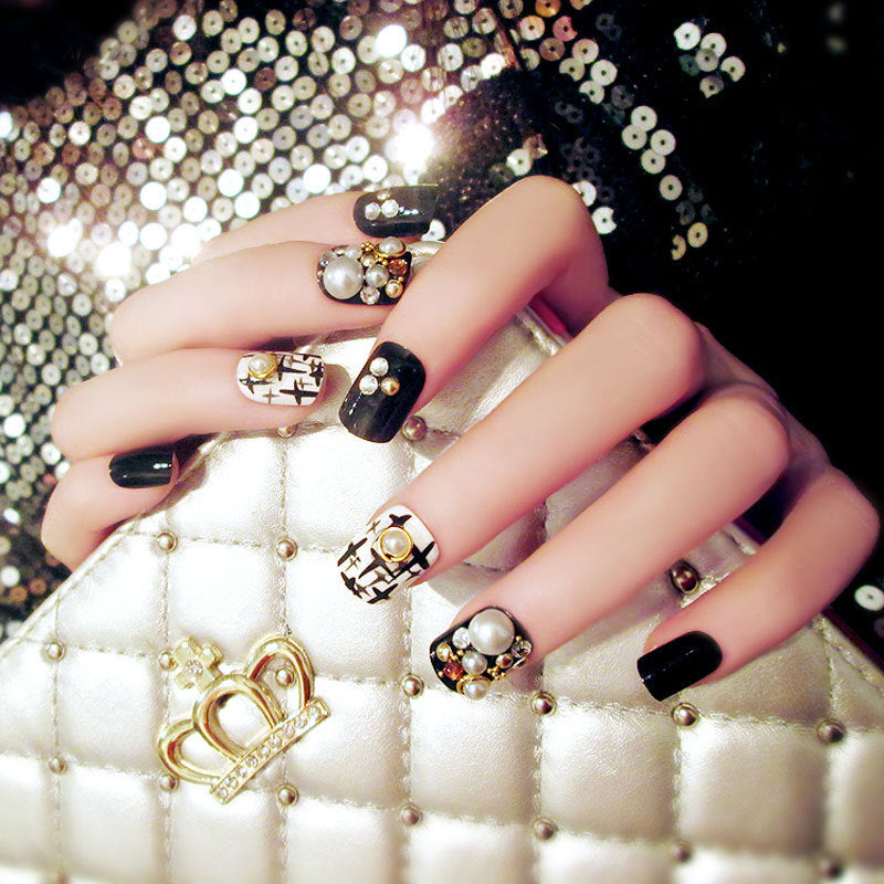 Fashion  nail Nail Tips Finished Nail Beauty Fake Nails Nail Patch Finished Nail Stickers Fake Nails D4
